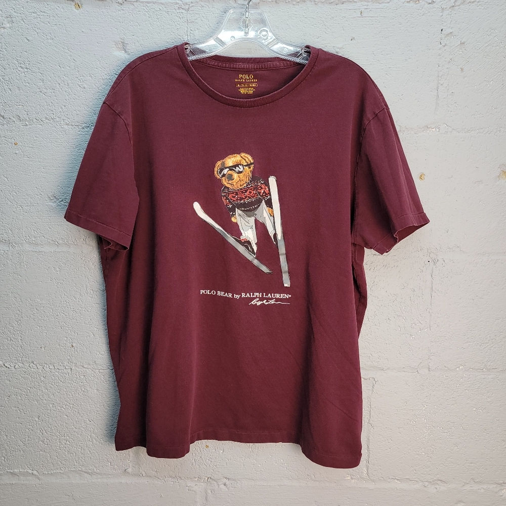 Polo Ralph Lauren Ski Jump Skiing Polo Bear Short Sleeve Shirt
